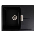 Гранітна мийка для кухні матовий VALESO 6250 ZIRKONE Чорний металік