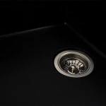 Гранітна мийка для кухні VALESO 6250 ZIRKONE матовий Чорний металік