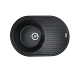 Гранітна мийка для кухні VALESO 7750 LIRA матова Чорна