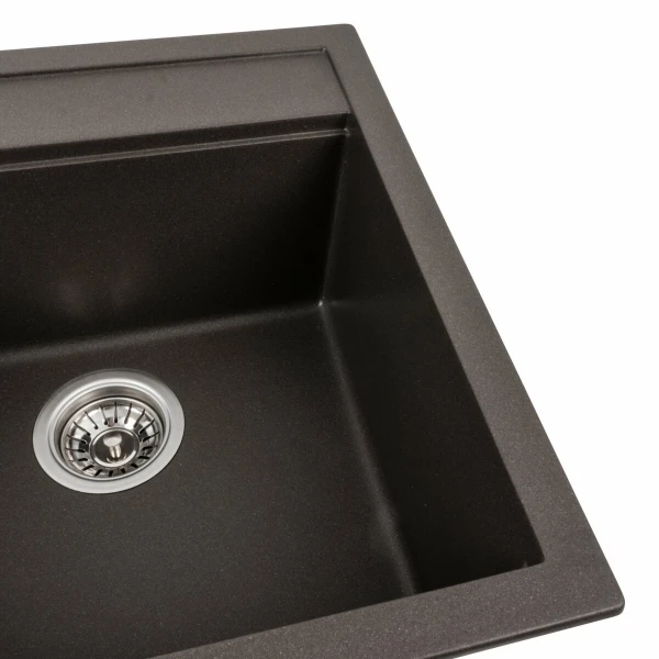 Гранітна мийка для кухні VALESO 5149 FIESTA матова Темна скеля