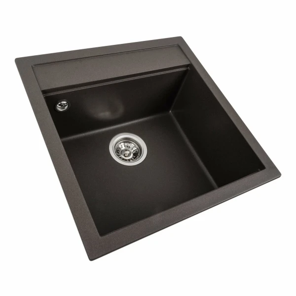 Гранітна мийка для кухні VALESO 5149 FIESTA матова Темна скеля