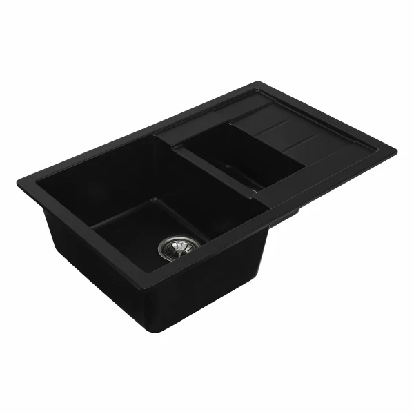 Гранітна мийка для кухні VALESO 7850W TOSKANA матова Чорна