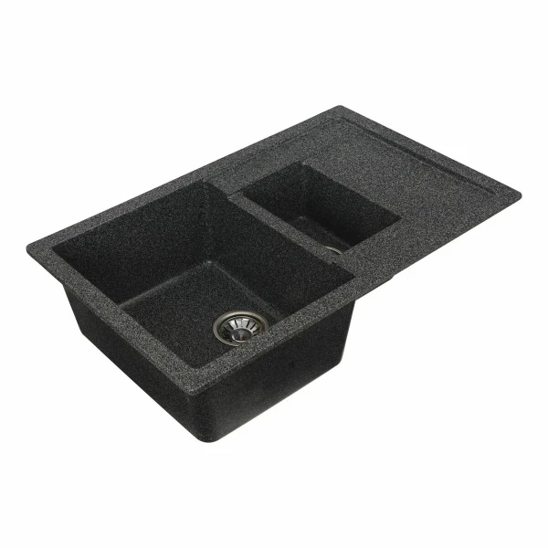 Гранітна мийка для кухні VALESO 7850W TOSKANA матова Графіт