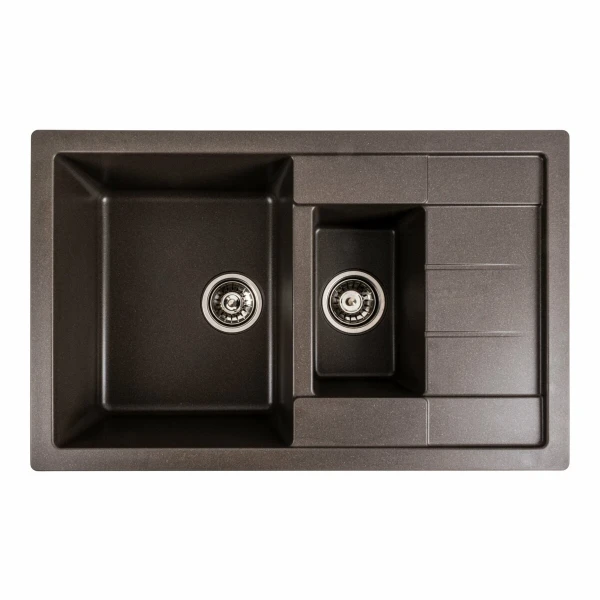Гранітна мийка для кухні VALESO 7850W TOSKANA матова Темна скеля