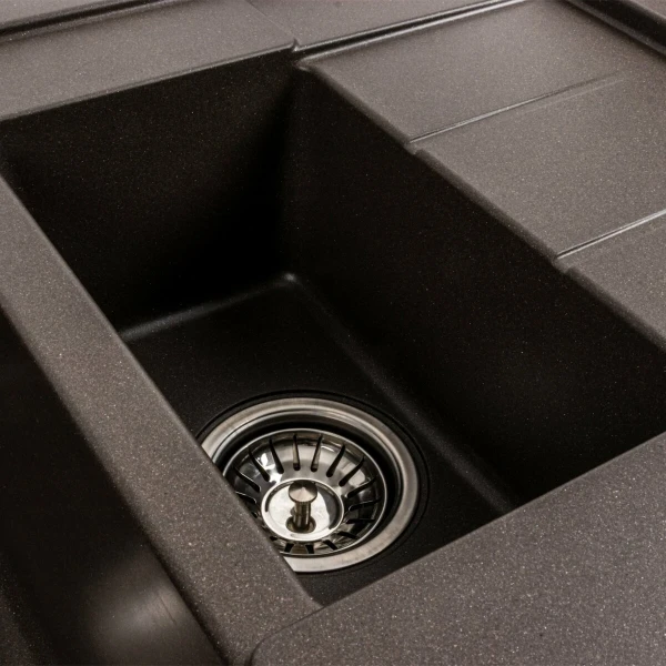 Гранітна мийка для кухні VALESO 7850W TOSKANA матова Темна скеля