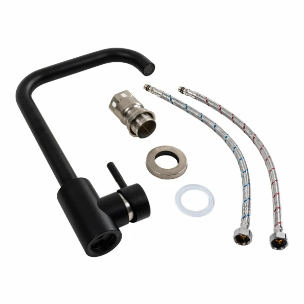 Змішувач кухонний VALESO NS02B (3008B) Чорний матовий