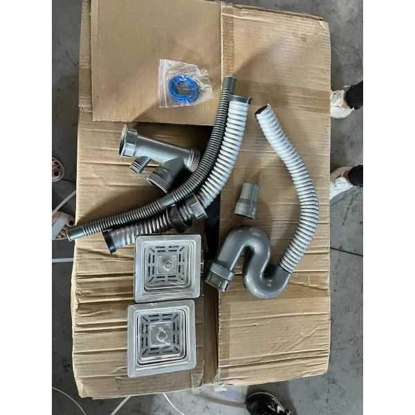 Сифон подвійний для мийок Handmade (квадратний сифон,квадратний перелив)