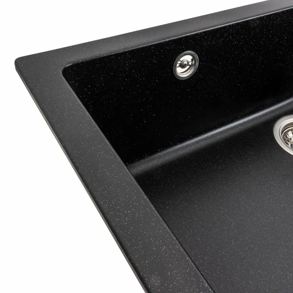 Гранітна мийка для кухні Platinum 7945 Paruana матова Чорний металік