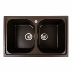 Гранітна мийка для кухні Platinum 7950 Equatoria матовий Темна скеля