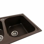 Гранітна мийка для кухні Platinum 7950 Equatoria матовий Темна скеля