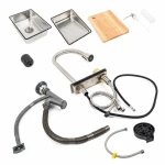 Кухонна мийка сатин Platinum Handmade "ВОДОСПАД" PLATINUM 75×45B PVD