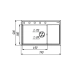 Гранітна мийка для кухні Platinum 7950 AZURIT матова Темна скеля