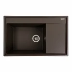 Гранітна мийка для кухні Platinum 7950 AZURIT матова Темна скеля