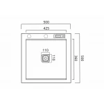 Кухонна мийка підставкою для ножів + Подарунок сифон квадратний, дозатор PLATINUM 50×50 нержавійка з