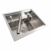 Кухонна мийка прихована Platinum Handmade + змішувач PLATINUM CM 47×38 нержавійка