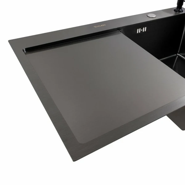 Кухонна мийка CM 78*50 R чорна PVD VALESO Handmade (круглий сифон 3,0/0,8)