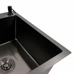 Кухонна мийка CM 78*50 R чорна PVD VALESO Handmade (круглий сифон 3,0/0,8)