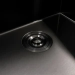 Мийка кухонна Valeso 50×50 см PVD чорна Handmade з підставкою для ножів