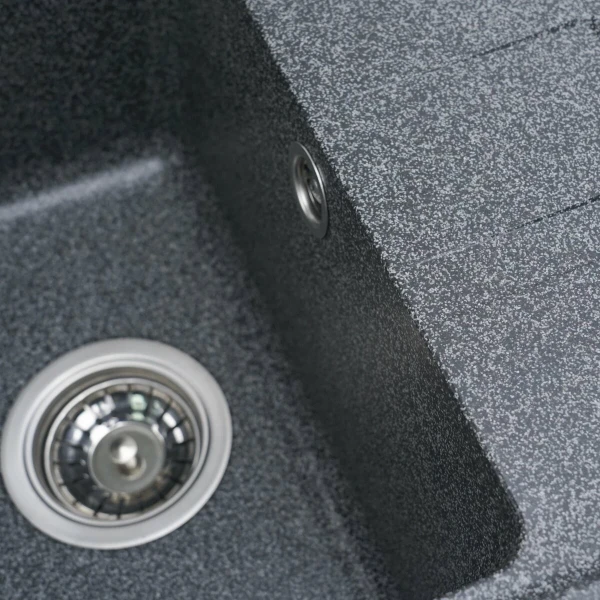 Гранітна мийка для кухні VALESO 6243 LIANA матова Графіт