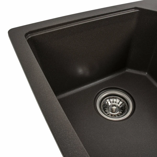 Гранітна мийка для кухні VALESO 7850 HARMONY матова Темна скеля