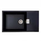 Гранітна мийка для кухні VALESO 8650 DIAMOND матова (чорний металік)