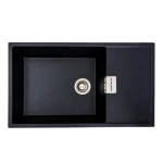 Гранітна мийка для кухні VALESO 8650 DIAMOND матова (чорний металік)
