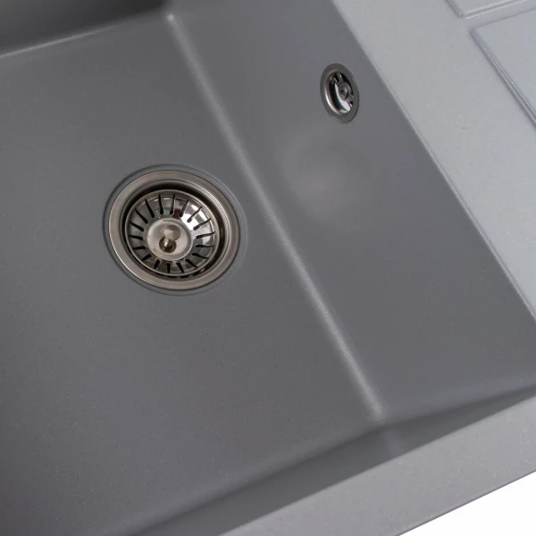 Гранітна мийка для кухні VALESO 7950 Selena матова Сірий металік