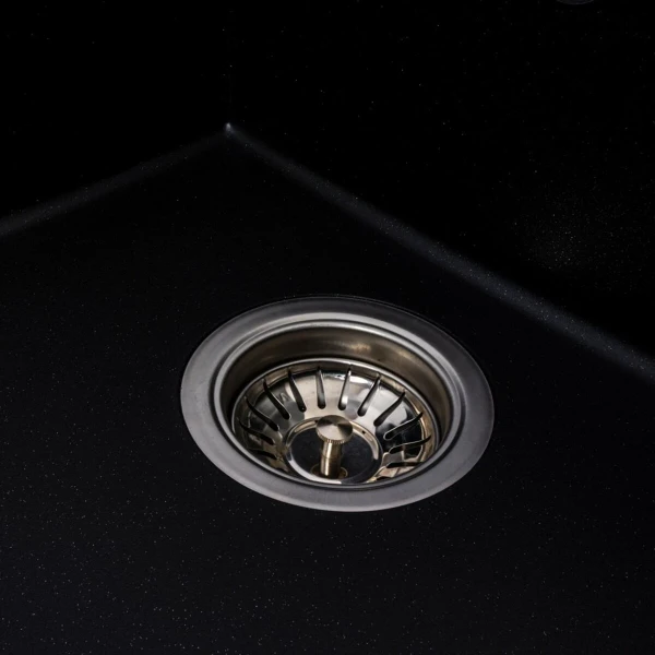 Гранітна мийка для кухні VALESO 7843 SOLID матовий Чорний металік