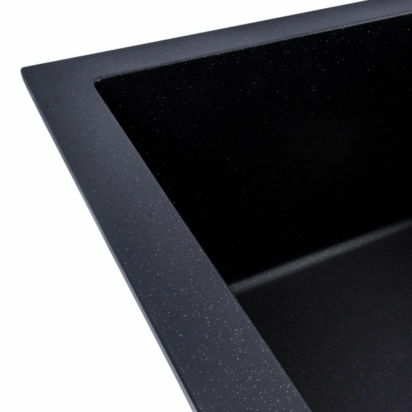 Гранітна мийка для кухні VALESO 7843 SOLID матовий Чорний металік