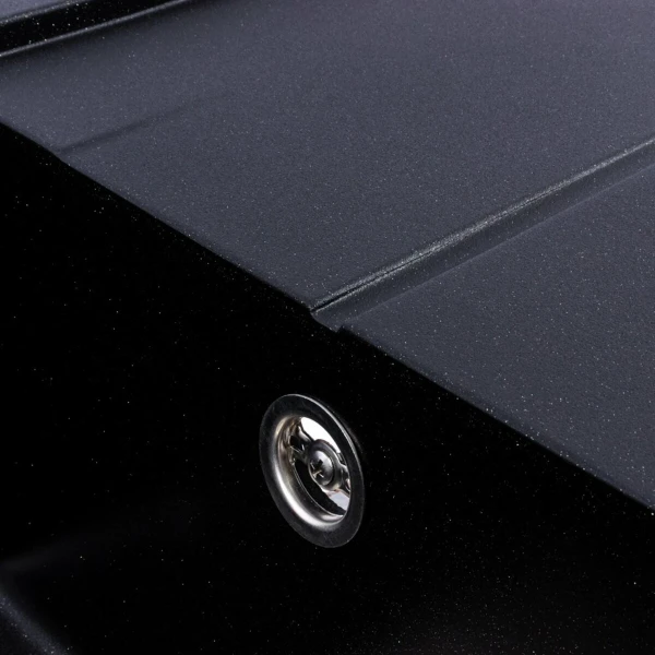 Гранітна мийка для кухні VALESO 7843 SOLID матовий Чорний металік