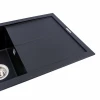 Гранітна мийка для кухні матовий VALESO 7843 SOLID Чорний металік