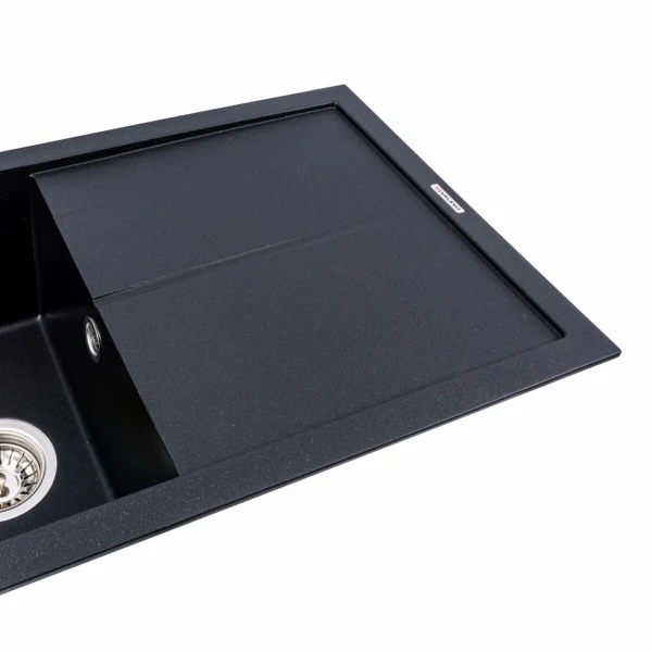 Гранітна мийка для кухні VALESO 7843 SOLID матовий Чорний металік