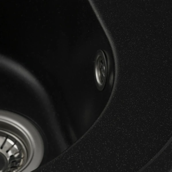 Гранітна мийка для кухні VALESO 510 LUNA матова Чорний металік