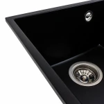 Гранітна мийка для кухні VALESO 3744 ROXY матова Чорна