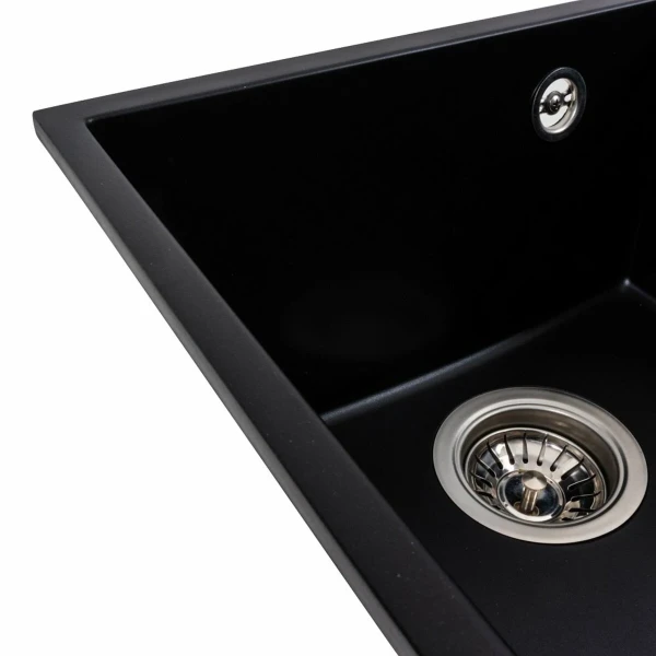 Гранітна мийка для кухні VALESO 3744 ROXY матова Чорна