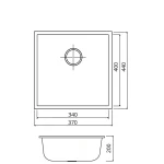 Гранітна мийка для кухні VALESO 3744 ROXY матова Чорна
