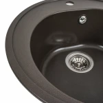 Гранітна мийка для кухні VALESO 510 LUNA матова Темна скеля