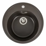 Гранітна мийка для кухні VALESO 510 LUNA матова Темна скеля