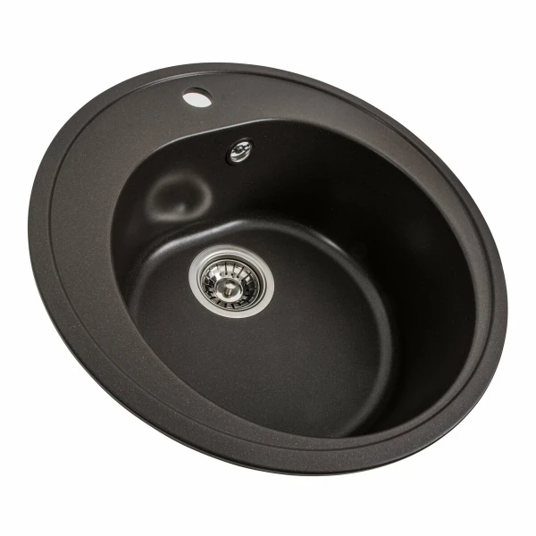 Гранітна мийка для кухні VALESO 510 LUNA матова Темна скеля