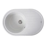 Гранітна мийка для кухні VALESO 7750 LIRA матова Біла в крапку