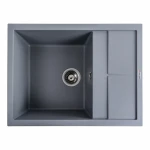 Гранітна мийка для кухні VALESO 6550 LOTOS матовий Сірий металік
