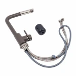 Q411B змішувач кухонний VALESO ТЕМНА СКЕЛЯ (з висувною лійкою)