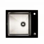 Кухонна мийка Platinum Handmade 600x510x200 PLATINUM BLACK GLASS