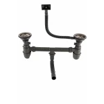 Євросифон подвійний для мийок з нержавіючої сталі