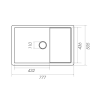 Гранітна мийка для кухні Platinum Біла в крапку PLATINUM 7850 CUBE матова