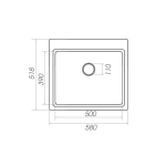 Гранітна мийка для кухні Platinum 5852 VESTA матова Мікс