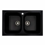 Гранітна мийка для кухні Platinum 7950 Equatoria матовий Чорний