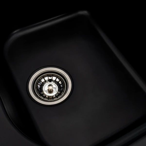 Гранітна мийка для кухні Platinum 7950 Equatoria матовий Чорний