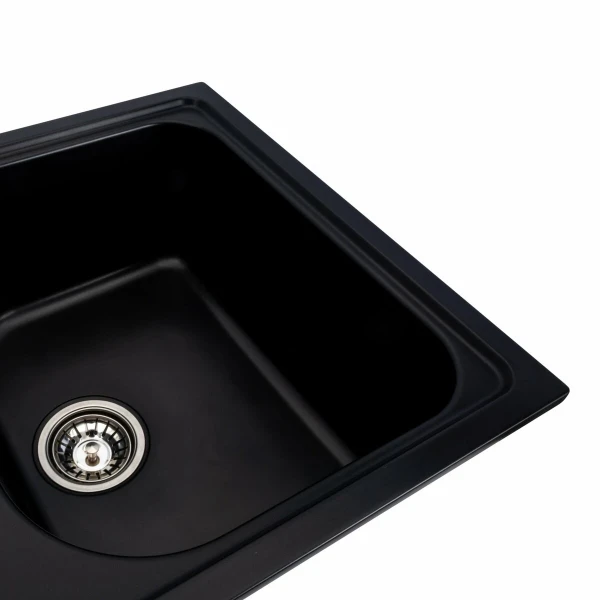 Гранітна мийка для кухні Platinum 7950 Equatoria матовий Чорний
