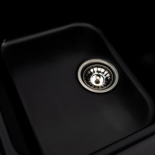 Гранітна мийка для кухні Platinum 7950 Equatoria матовий Чорний